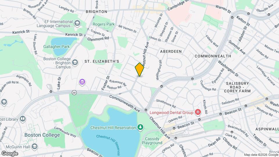 152 Chestnut Hill Ave, Unit 1 Mapa y Detalles de la Ubicación