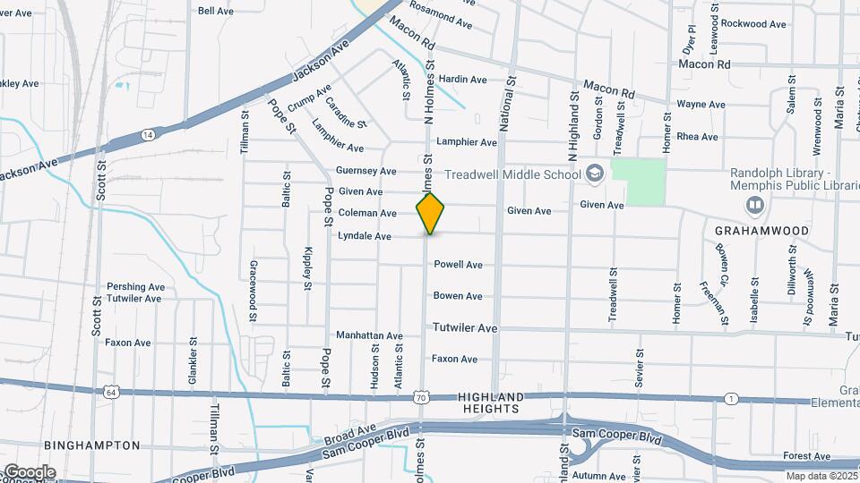 852 N Holmes St Map and Location Details