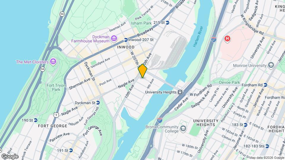 420 W 206th St Map and Location Details