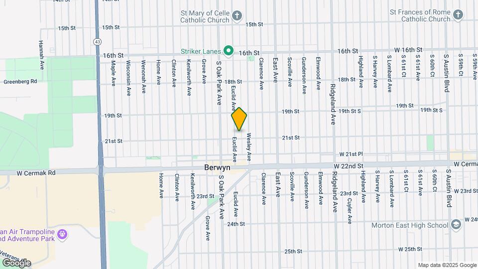 1957 Euclid Ave Map and Location Details