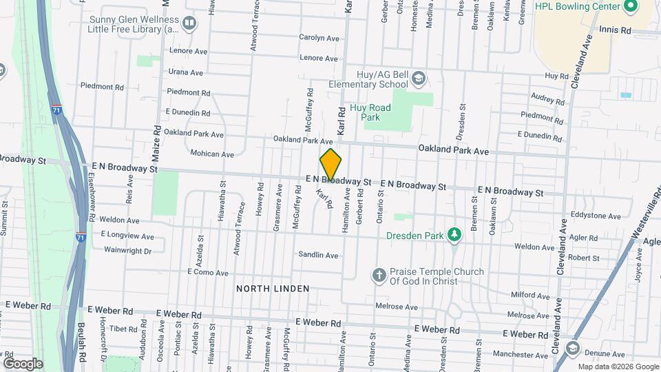 1279 E N Broadway St Map and Location Details