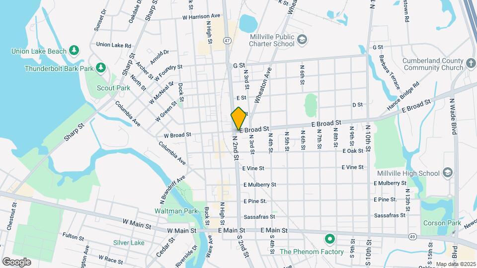 207 E Broad St Mapa y Detalles de la Ubicación