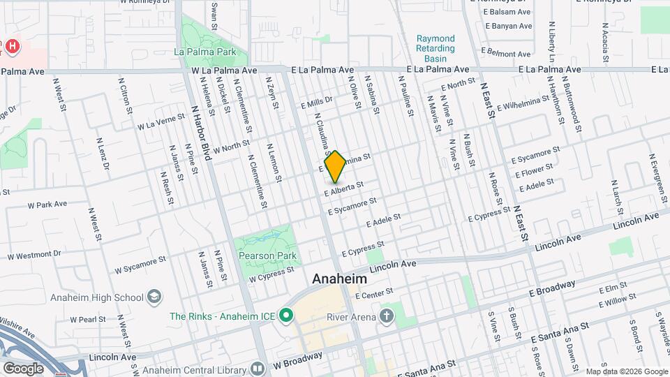 605 N Claudina St Map and Location Details