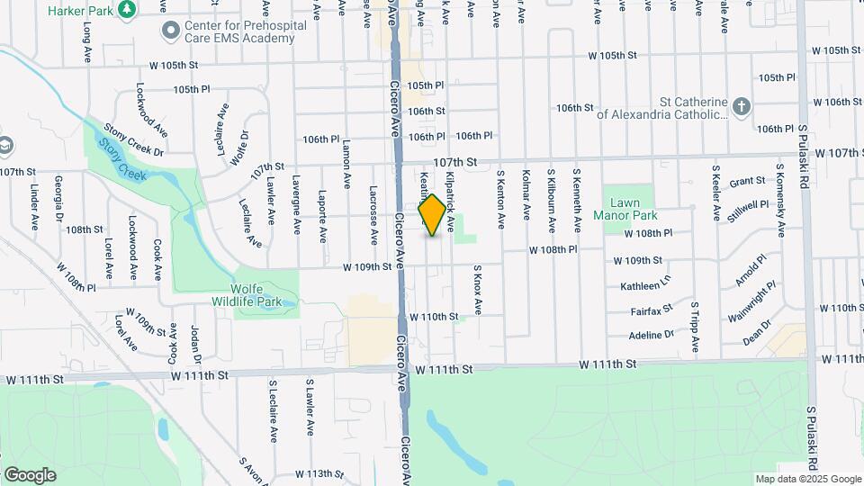 10831 S Keating Ave Mapa y Detalles de la Ubicación
