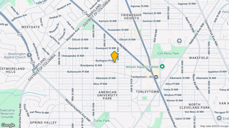 4409 Brandywine St NW Map and Location Details