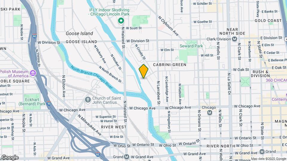 1000 N Kingsbury St Map and Location Details