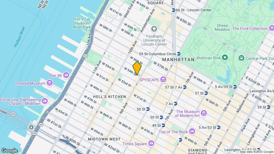 402 W 54th St Map and Location Details