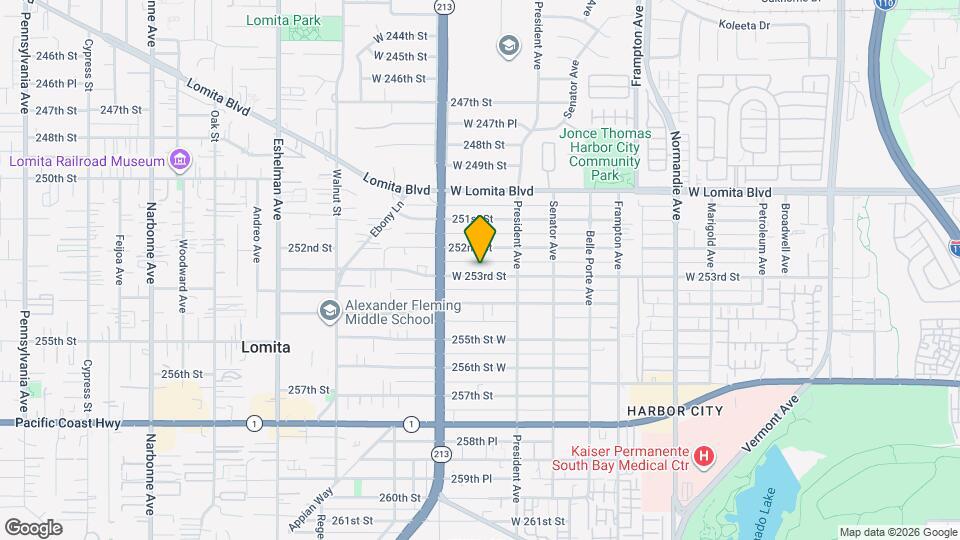 1645 W 253rd St Mapa y Detalles de la Ubicación