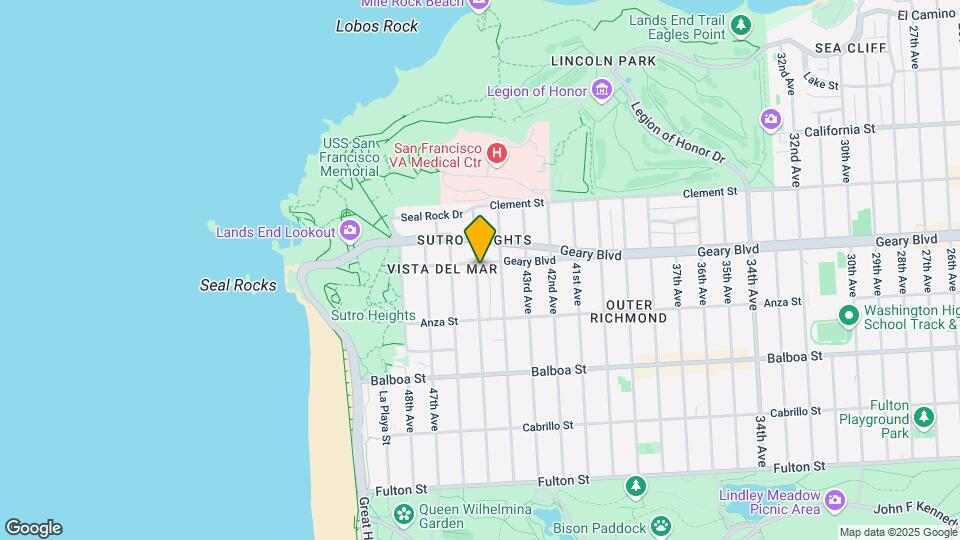 8045 Geary Blvd Mapa y Detalles de la Ubicación