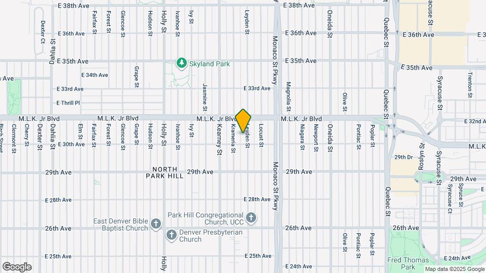 3033 Leyden St Map and Location Details