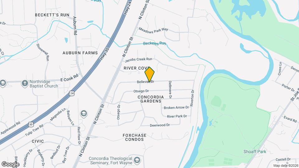 2404 Bellevue Dr Map and Location Details