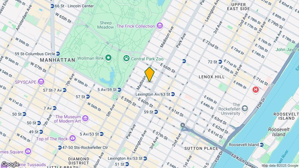 44 E 63rd St Map and Location Details