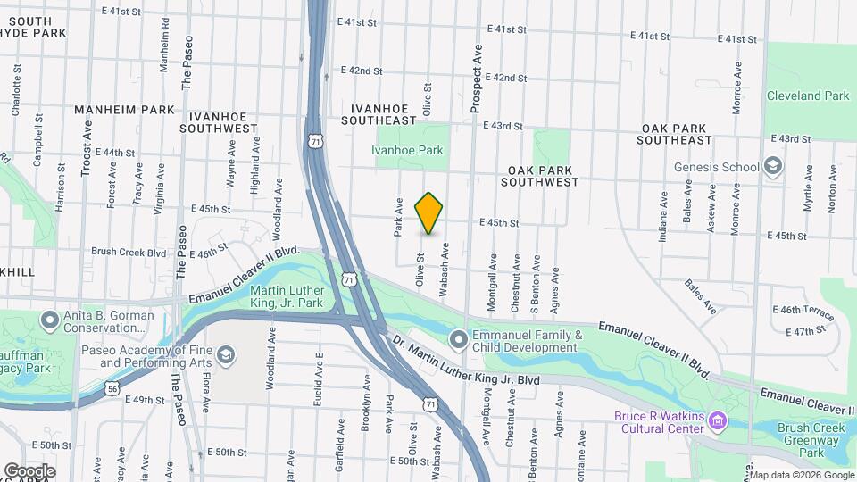 4521 Olive St Map and Location Details