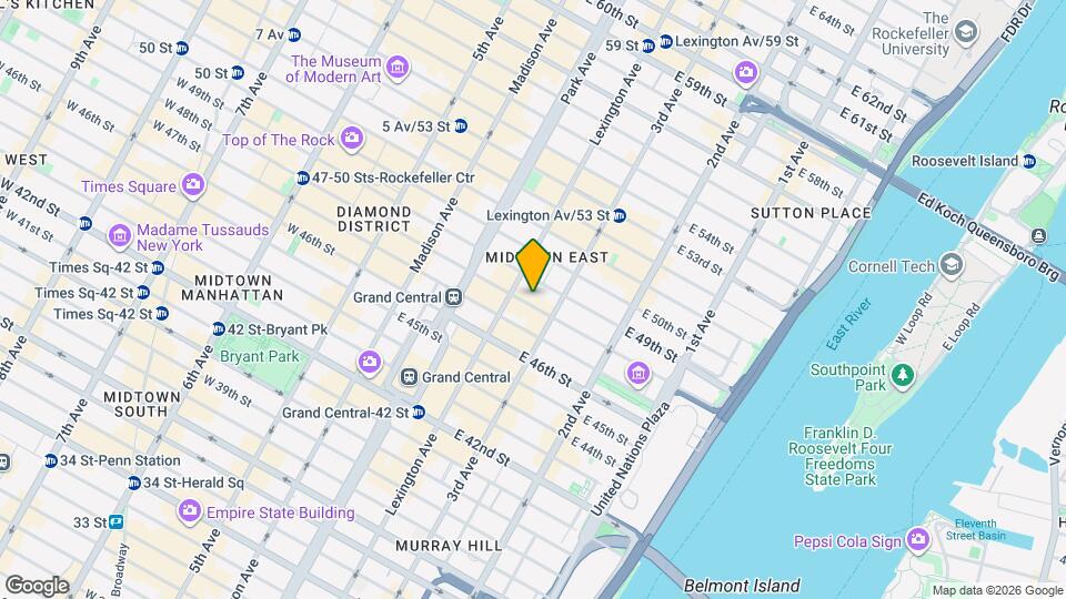 145 E 48th St, Unit 12E Mapa y Detalles de la Ubicación