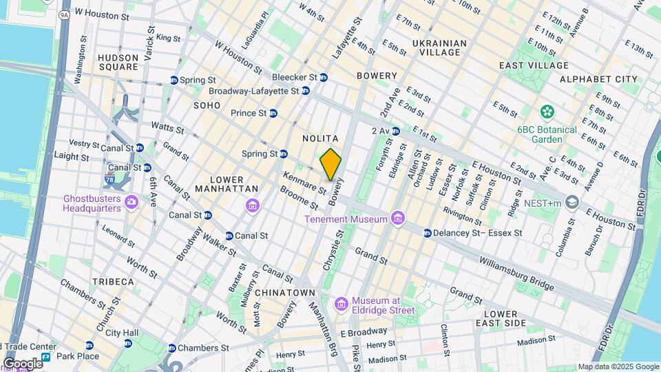 184 Bowery Map and Location Details