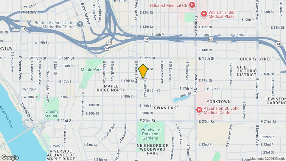 1320 E 17th St, Unit 1320-A Map and Location Details