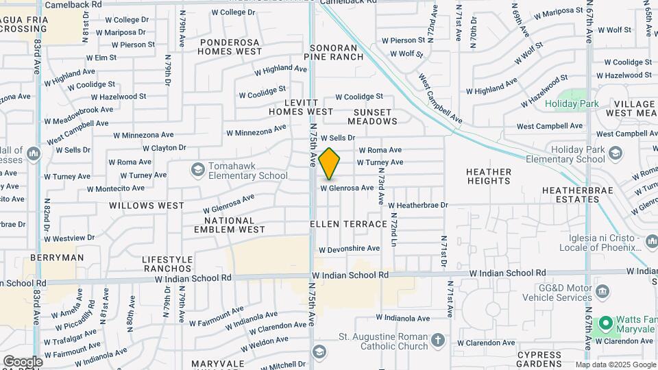 7416 W Glenrosa Ave Map and Location Details