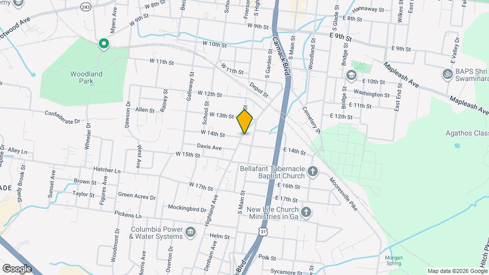 1419 Highland Ave Map and Location Details