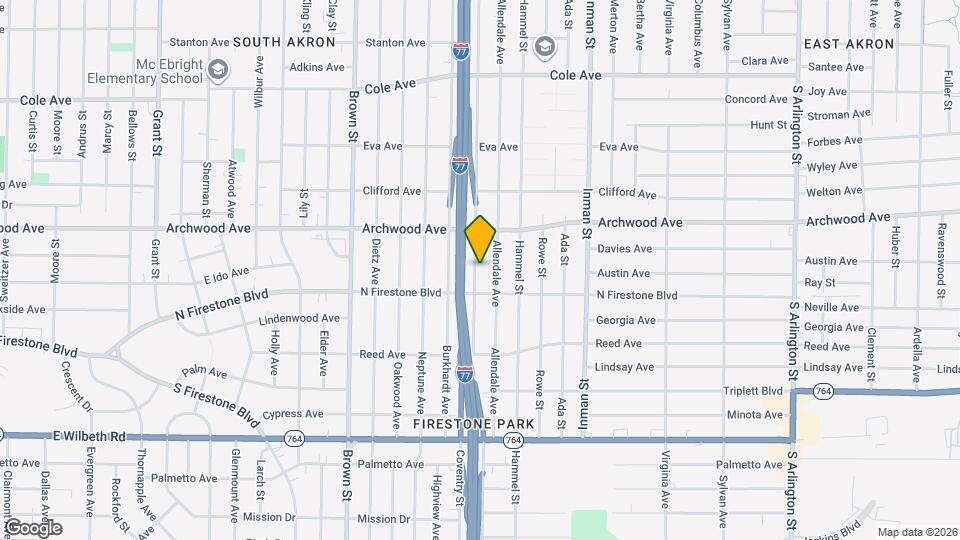 1313 Coventry St Map and Location Details