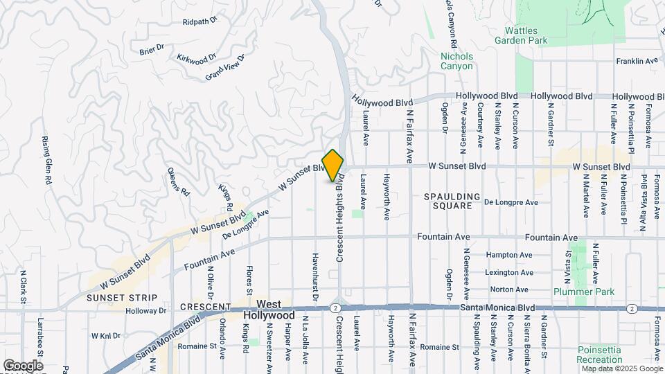 1425 N Crescent Heights Blvd Map and Location Details