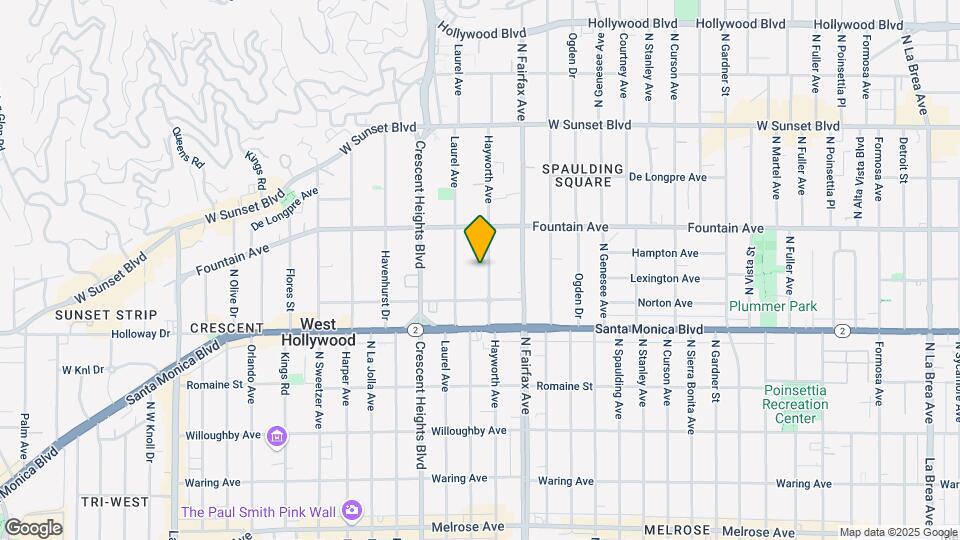 1235 N Hayworth Ave Map and Location Details