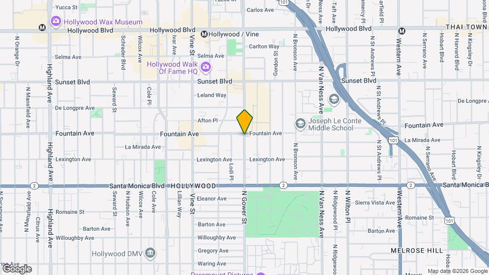 1253 N Gower St Map and Location Details