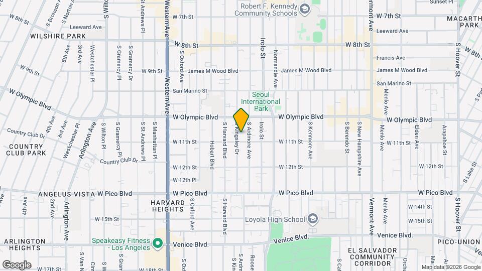 1042 S Kingsley Dr Map and Location Details