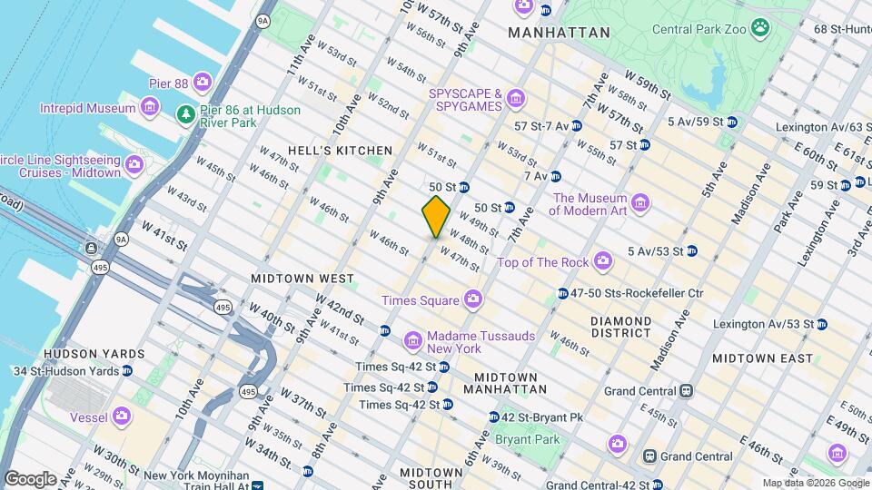 299 W 47th St Mapa y Detalles de la Ubicación