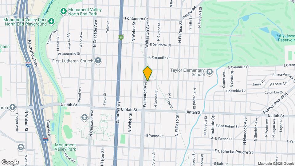 1343 N Wahsatch Ave Map and Location Details