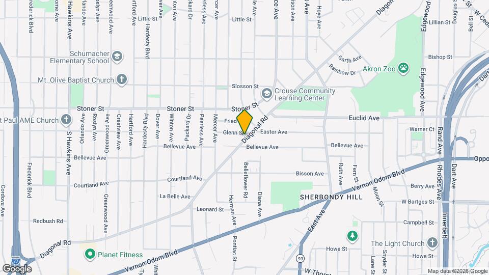 1114 Diagonal Rd Map and Location Details