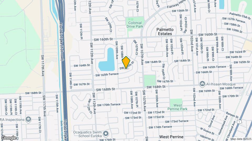 10805 SW 165th Terrace Map and Location Details