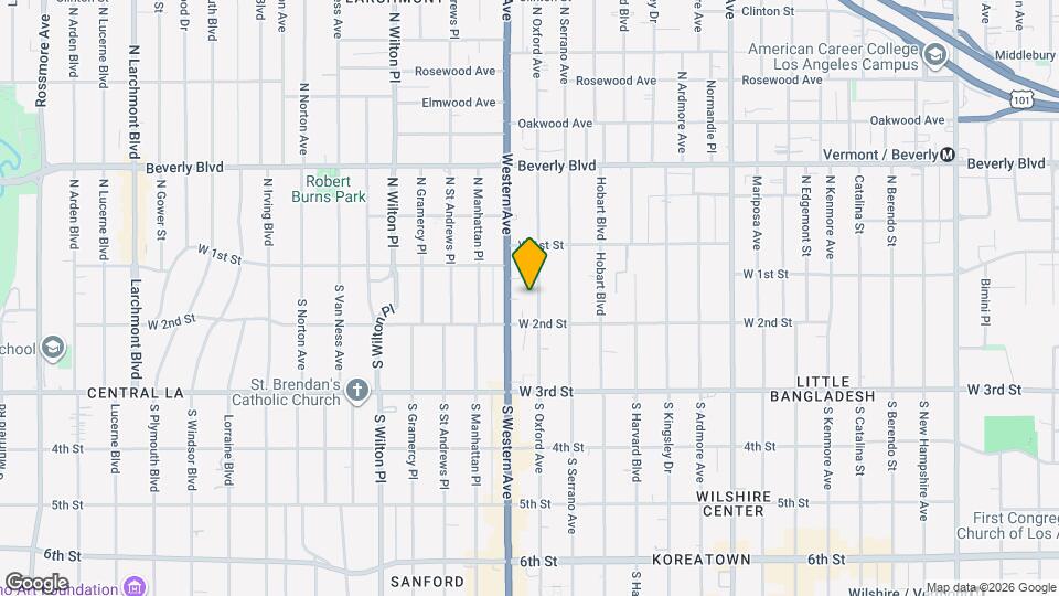 155 S Oxford Ave Map and Location Details