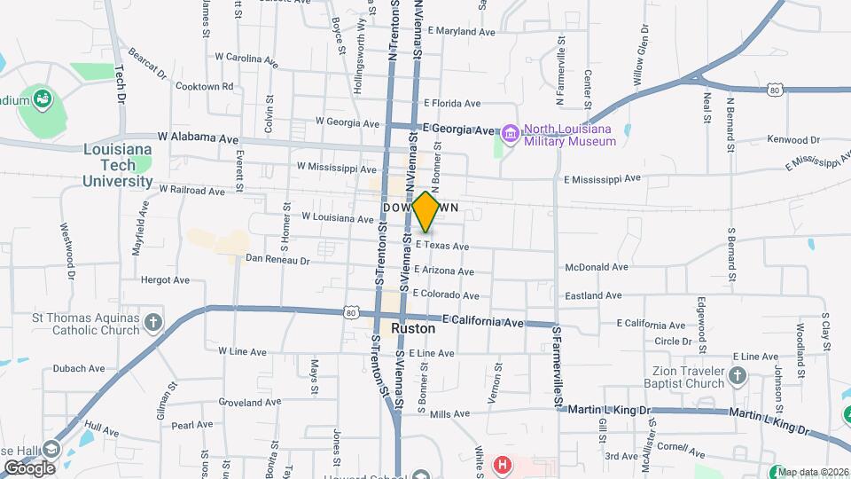 105 E Texas Ave Map and Location Details