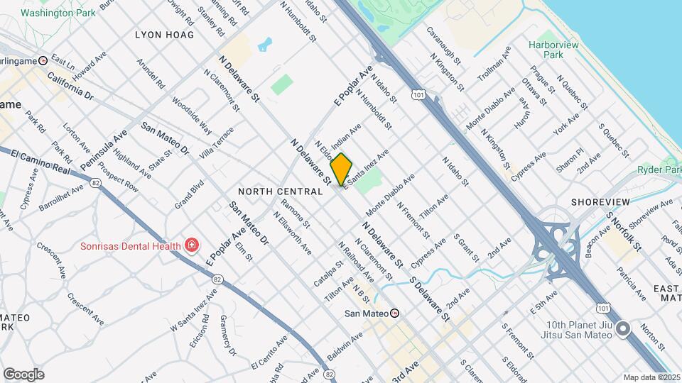 605 E Santa Inez Ave Map and Location Details