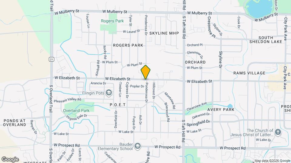 1001 Ponderosa Dr Map and Location Details