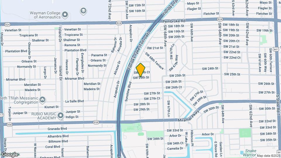 6970 SW 25th St Map and Location Details