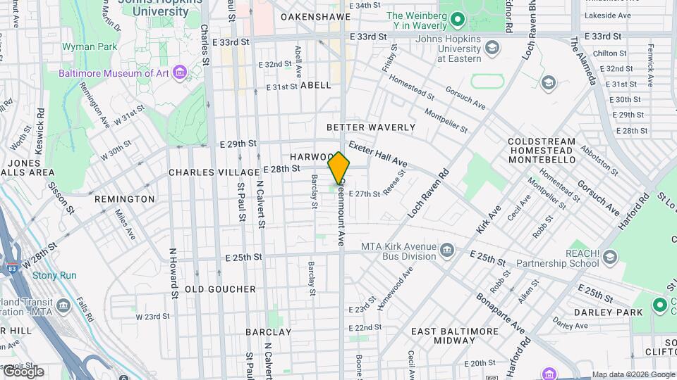 2702 Greenmount Ave Map and Location Details