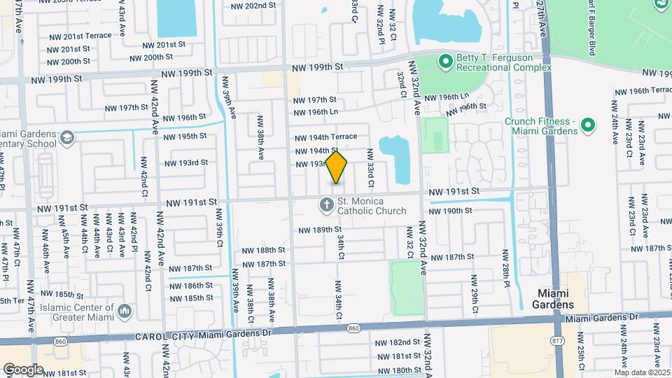 19121 NW 34th Ct Map and Location Details