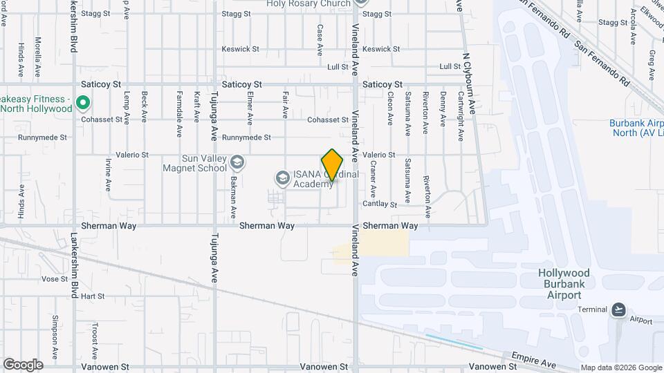 7307 Ensign Ave Map and Location Details