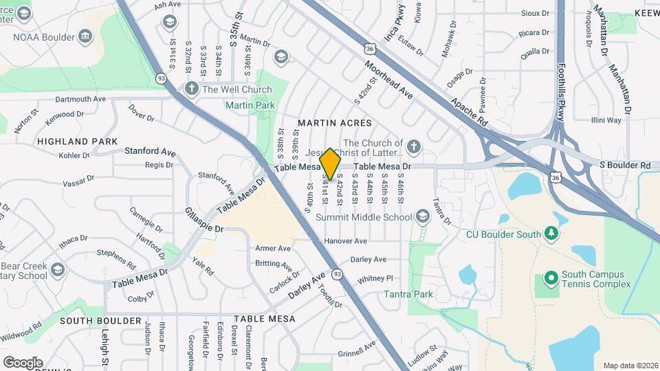 550 S 41st St Map and Location Details