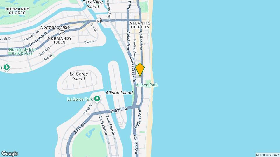 6498 Collins Ave, Unit Collins Condo Mapa y Detalles de la Ubicación