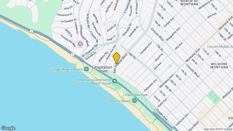 132 San Vicente Blvd, Unit B Map and Location Details