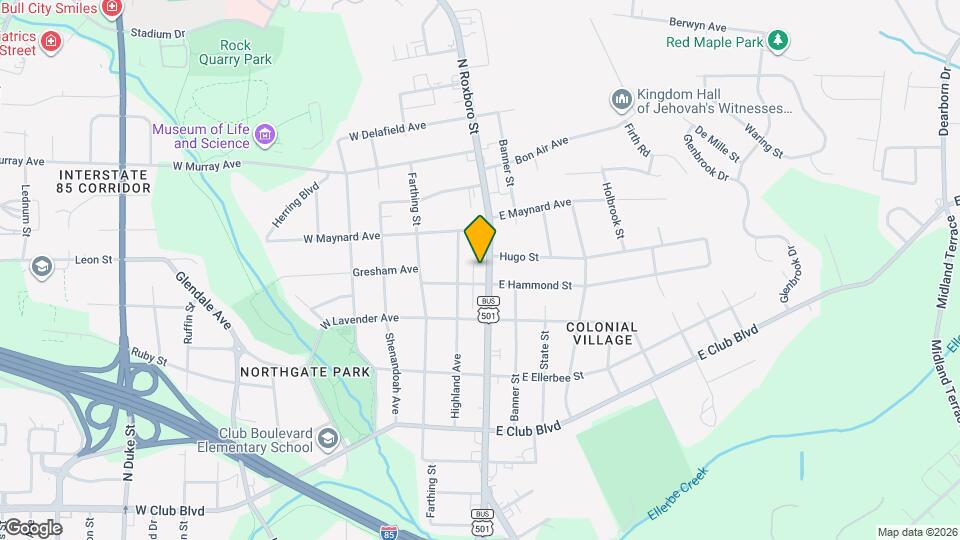 2707 N Roxboro St Map and Location Details