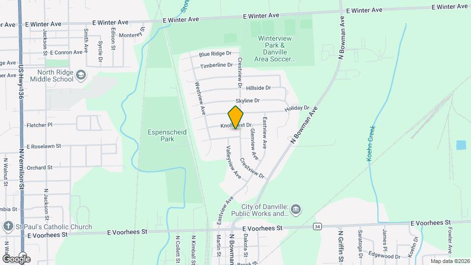 1612 Crestview Dr Map and Location Details