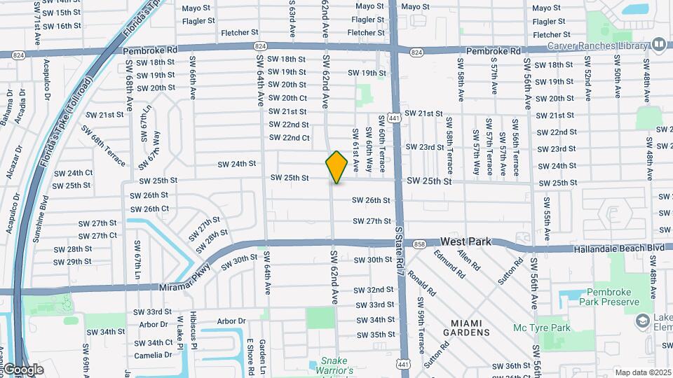 6138 SW 25th St Map and Location Details