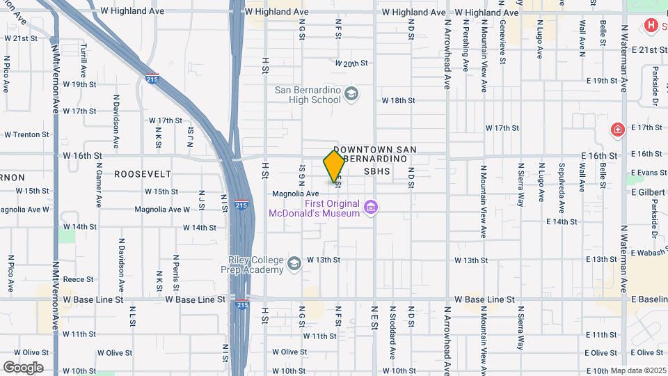 1508 N F St Mapa y Detalles de la Ubicación