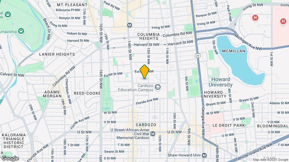1307 Clifton St NW Map and Location Details