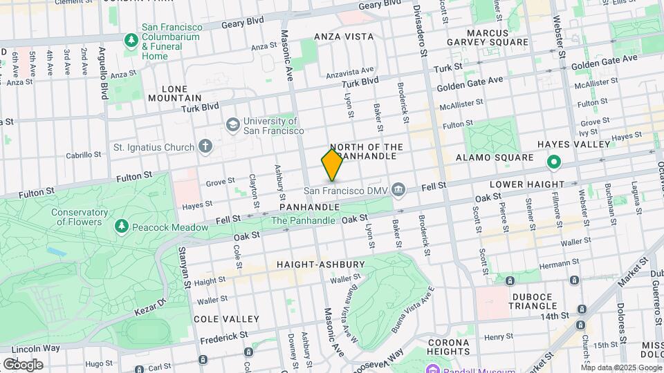 1707 Hayes St Map and Location Details