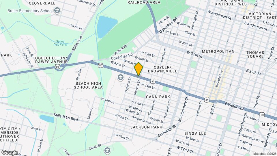 1001 W Victory Dr Map and Location Details