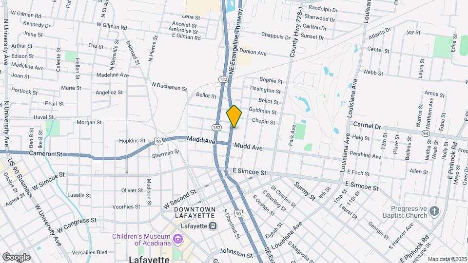 702 NE Evangeline Thruway Map and Location Details